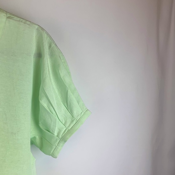 Club Monaco Mint Green Sculptured Sleeve Top with Back Zipper Size Small - Picture 6 of 10